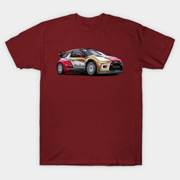 Citroen DS3 WRC - Sebastien Loeb T-Shirt by Mario Ramos Rally Art